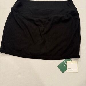 Halara Crisscross Ribbed Black Skort XL Built-In Shorts NWT Tennis‎ Golf